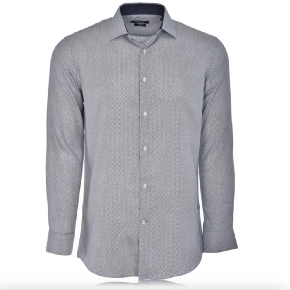 Nine West Men's Slim Fit Printed Dress Shirt